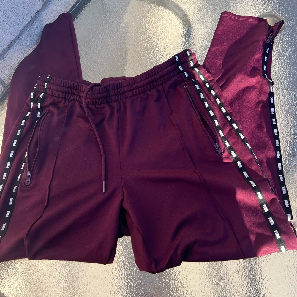 PINK Victoria's Secret Red Sweatpants with Side Stripes
Size M